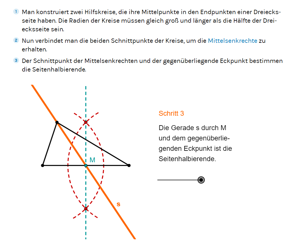 Wie bestimme ich die Seitenhalbierende? Und ihren Schwer... Mathe